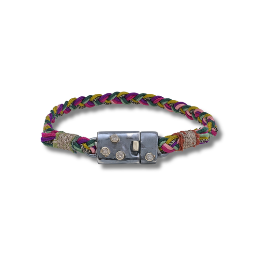 Scattered Diamonds Push-Lock Clasp Bracelet