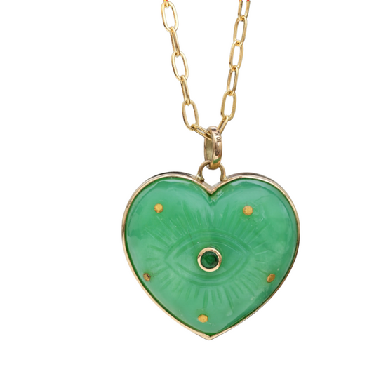 Carved Chrysoprase Heart