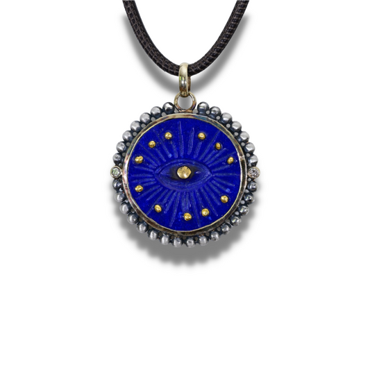 Carved Lapis Evil Eye