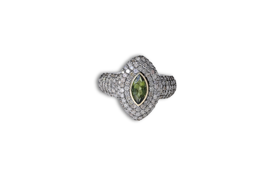 Leonie Pave Green Tourmaline Ring