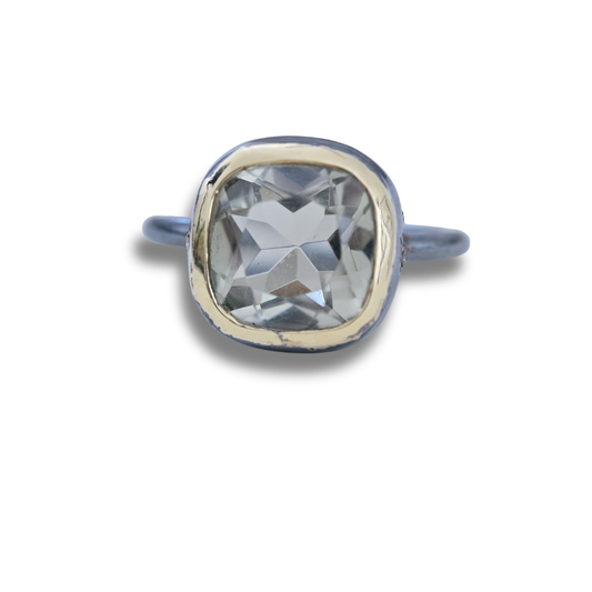 Single Ring Green Amethyst