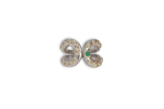 Diamond Spotted Emerald Ring