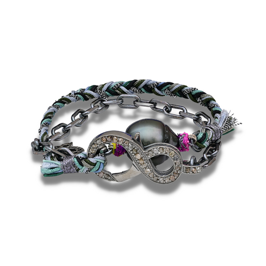 Infinity Clasp with Tahitian Pearl