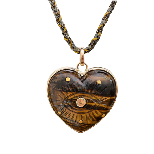 Carved Tiger's Eye Heart