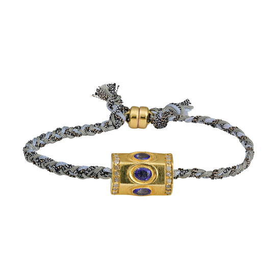 Tanzanite Diamond Charm Bracelet
