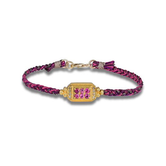 Pink Tourmaline Diamond Small Bracelet