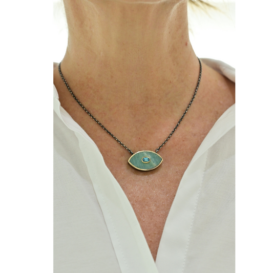 Amazonite and Blue Topaz Necklace