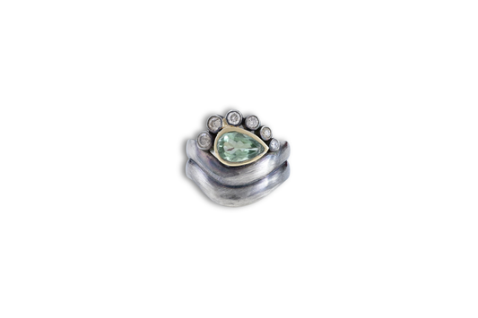 Bezel Green Tourmaline Ring