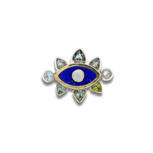 Lapis and Opal Mini Evil Eye Ring
