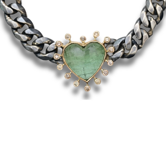 Green Tourmaline Heart Necklace