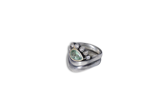 Bezel Green Tourmaline Ring