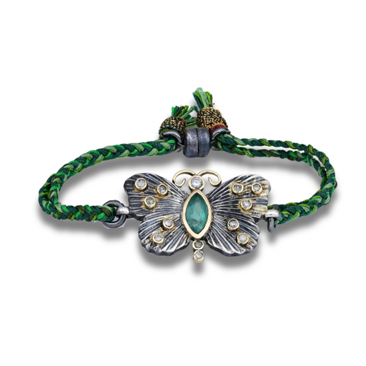 Emerald Butterfly Link Bracelet
