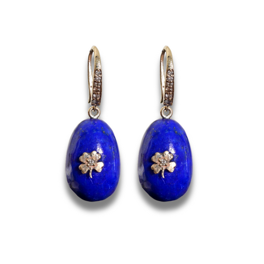 Lapis and 10K Gold Earrings