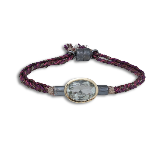 Bezel Oval Cut Amethyst Bracelet