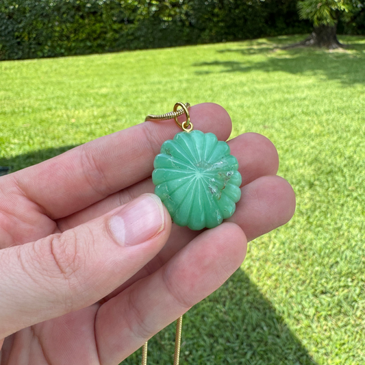 Chrysoprase and Blue Topaz Pendant