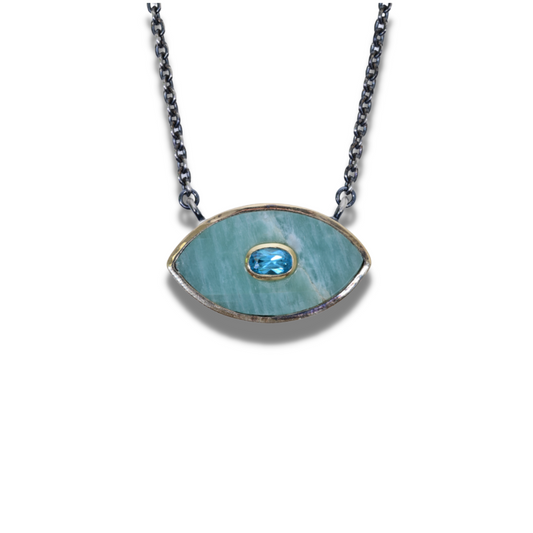 Amazonite and Blue Topaz Necklace