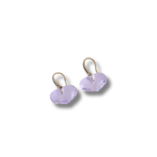 Amethyst and 10K Gold Earrings