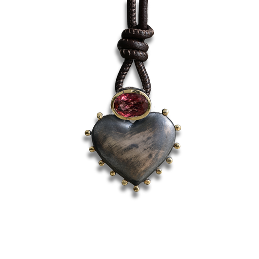 Pink Tourmaline Heart Pendant