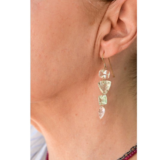 Tourmaline and 10K Gold Earrings