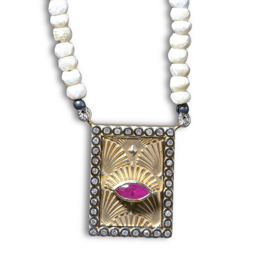 Ruby Tag Necklace