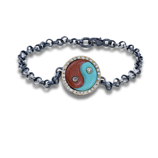 Ying Yang Diamonds Red Jasper Chrysoprase