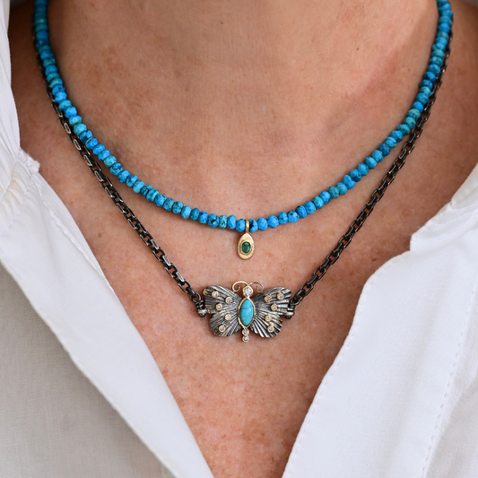 Turquoise Butterfly Link Necklace