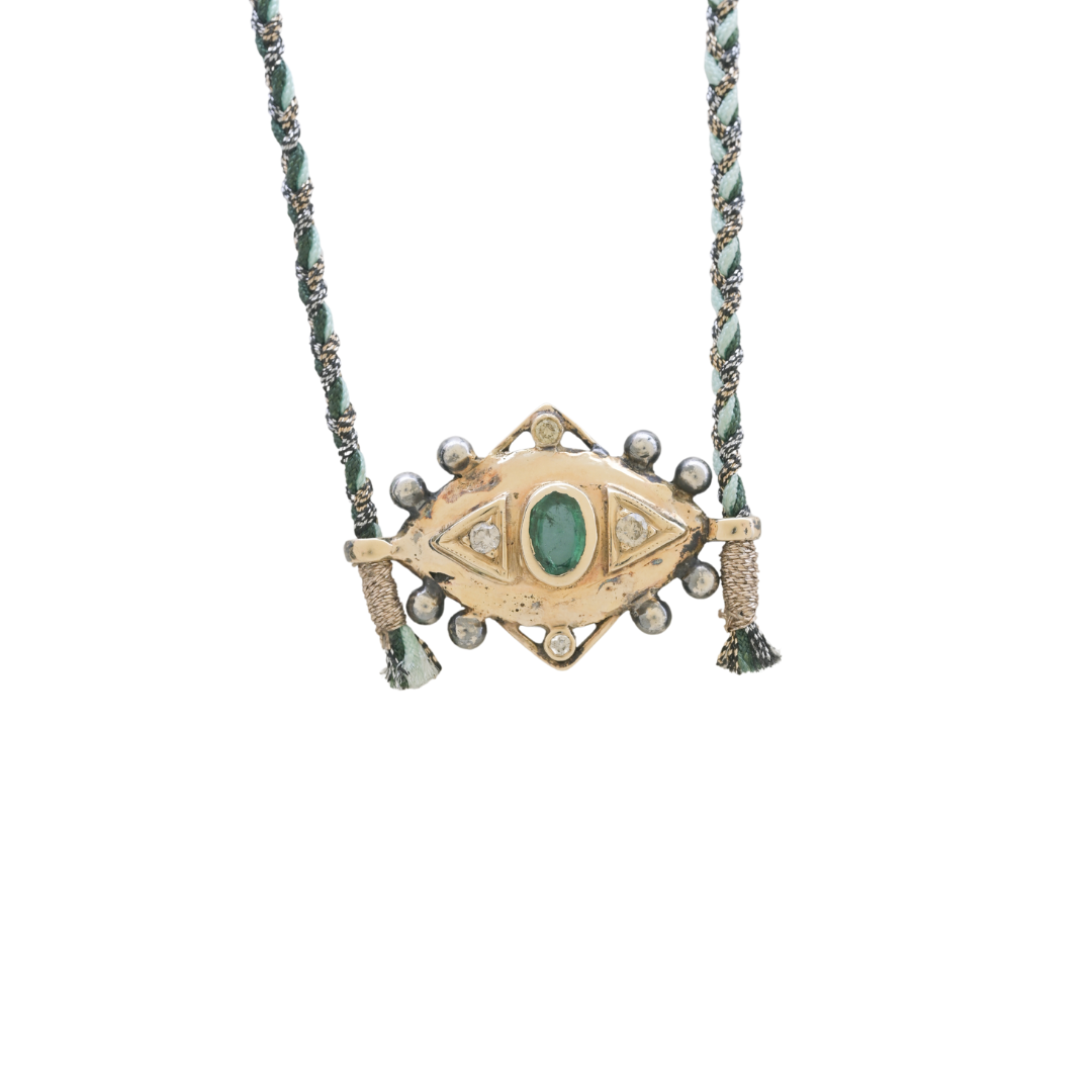 Gold, Emerald and Diamond Pendant