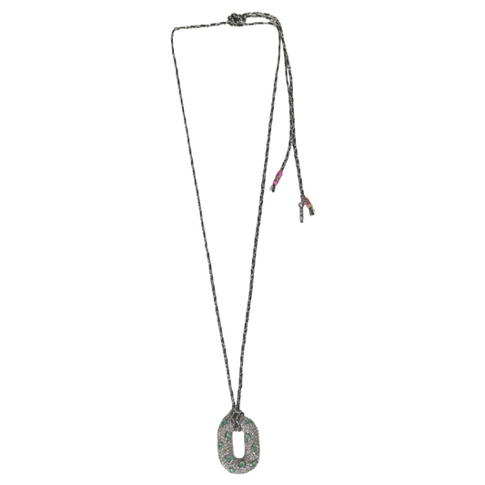 Emerald and Rose-Cut Diamond Link Necklace